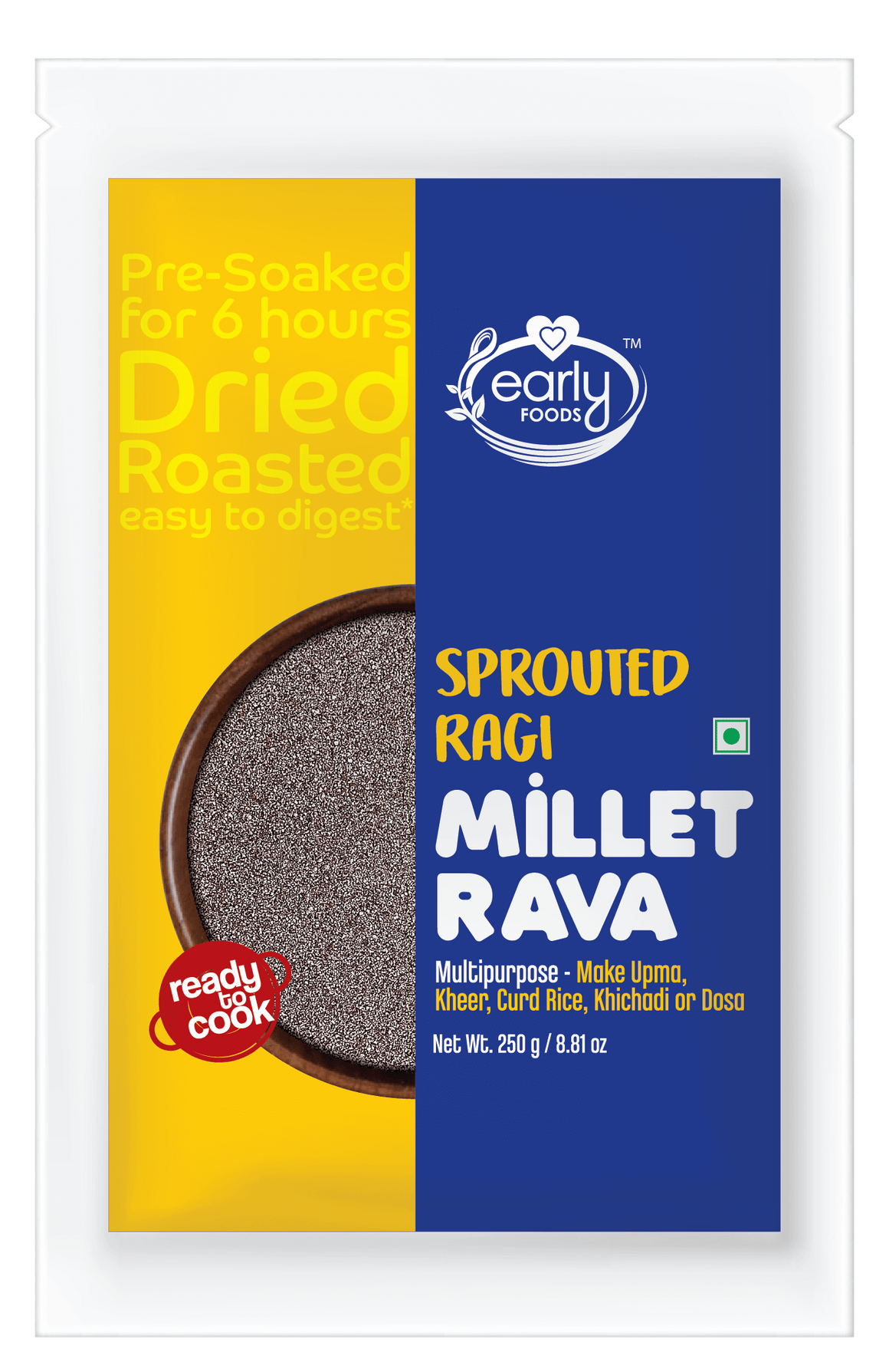 Sprouted Ragi Millet Rava, 250g